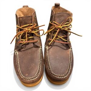 Polo Ralph Lauren Barrott Leather Chukka Boots Men’s 11 D Brown Moc Toe Deck